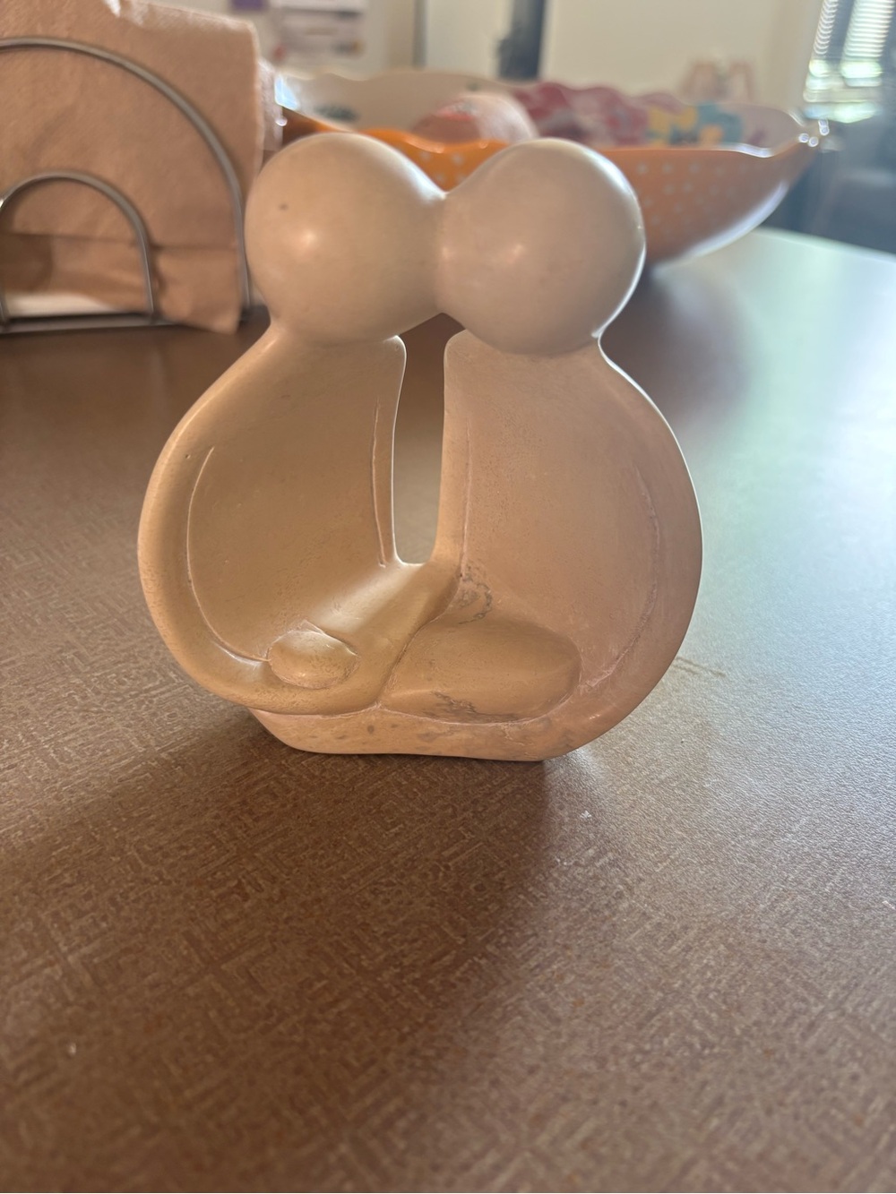 Abstract Embrace Ceramic Sculpture - Neutral Stone